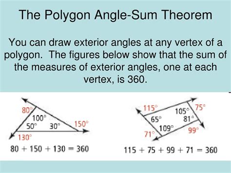 angle measurement of a hexagon|angle sums of polygons.